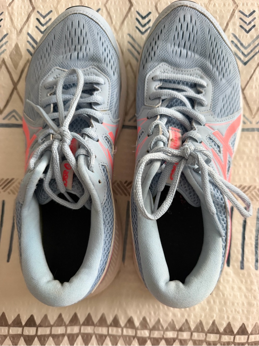 ASICS Light Blue Women's Running Sneakers with Coral Logo - Picture 6 of 9